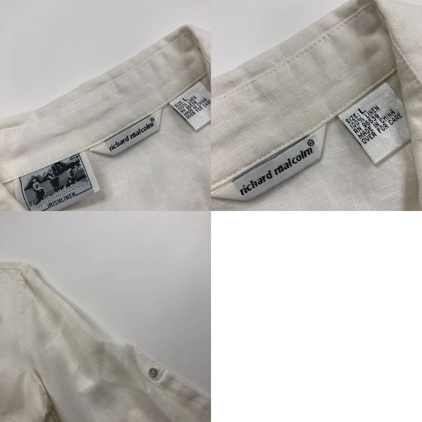 Vintage Richard Malcolm Eyelet White Button-Up Shirt Long Sleeve Linen L Womens Regular Size L / US 10 / IT 46 - 8 Thumbnail