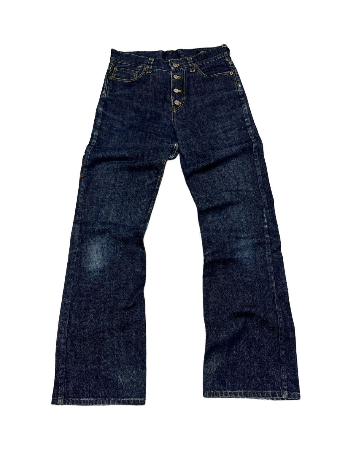 Japanese Brand × Vintage FLARE OZONE COMMUNITY FLOWER EMBROIDERY DENIM JEANS Size US 27 - 2 Thumbnail