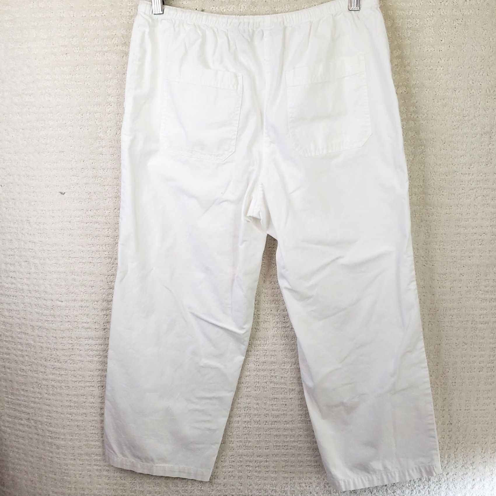 Vintage L.L. Bean Pants Women's S White Cotton Straight Leg Drawstring 30Wx23.5L Vintage No Size 36" / US 14 / IT 50 - 5 Thumbnail