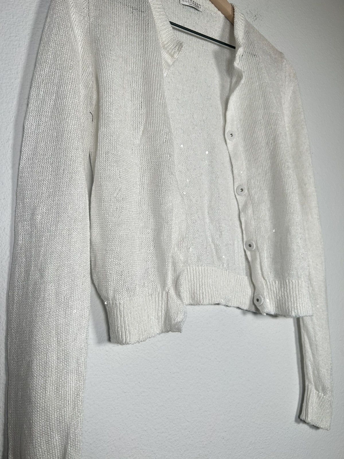 Brunello Cucinelli Sequin Embellished Monili Trim Sweater Cardigan Size M / US 6-8 / IT 42-44 - 2 Thumbnail