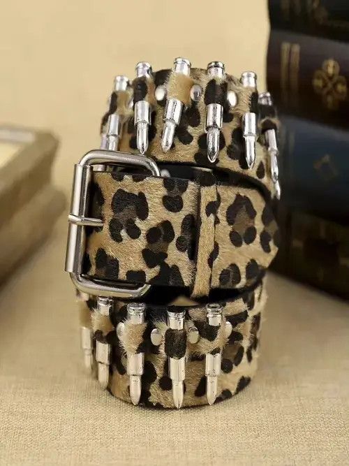 Other Mibuki x Hori 120 cmLeopard print bullet PU Leather belt Size ONE SIZE - 2 Thumbnail