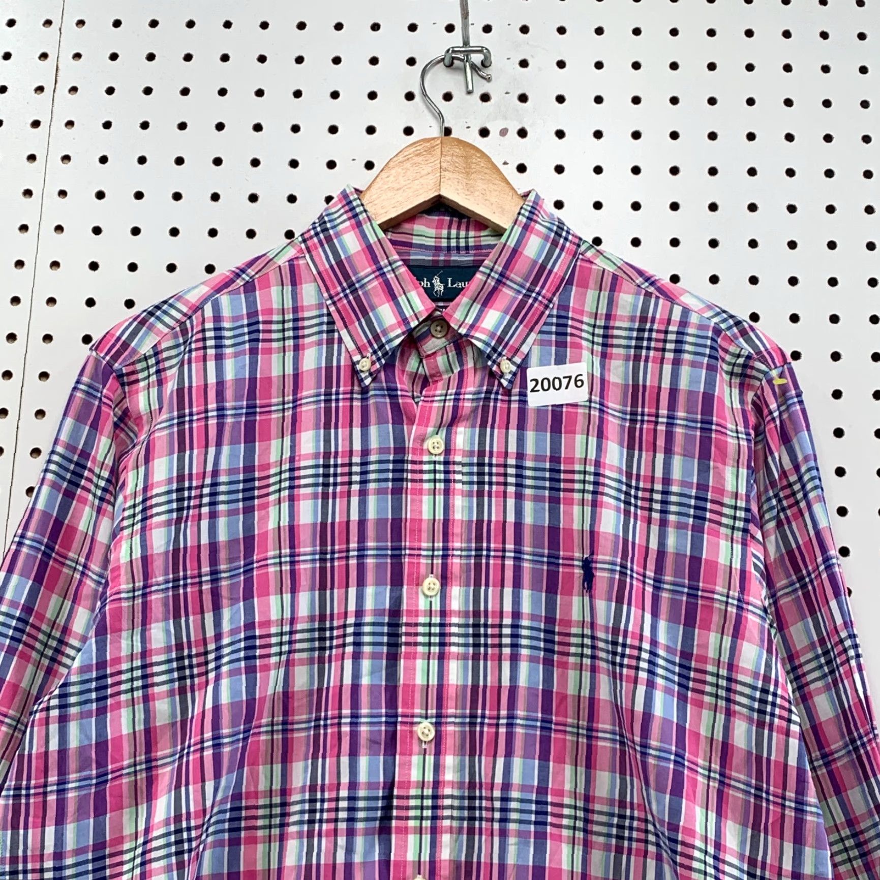 Polo Ralph Lauren Polo Ralph Lauren Button-Down Shirt Mens Medium Pink Plaid Long Sleeve 22x30.5 Vintage? Size US M / EU 48-50 / 2 - 6 Thumbnail