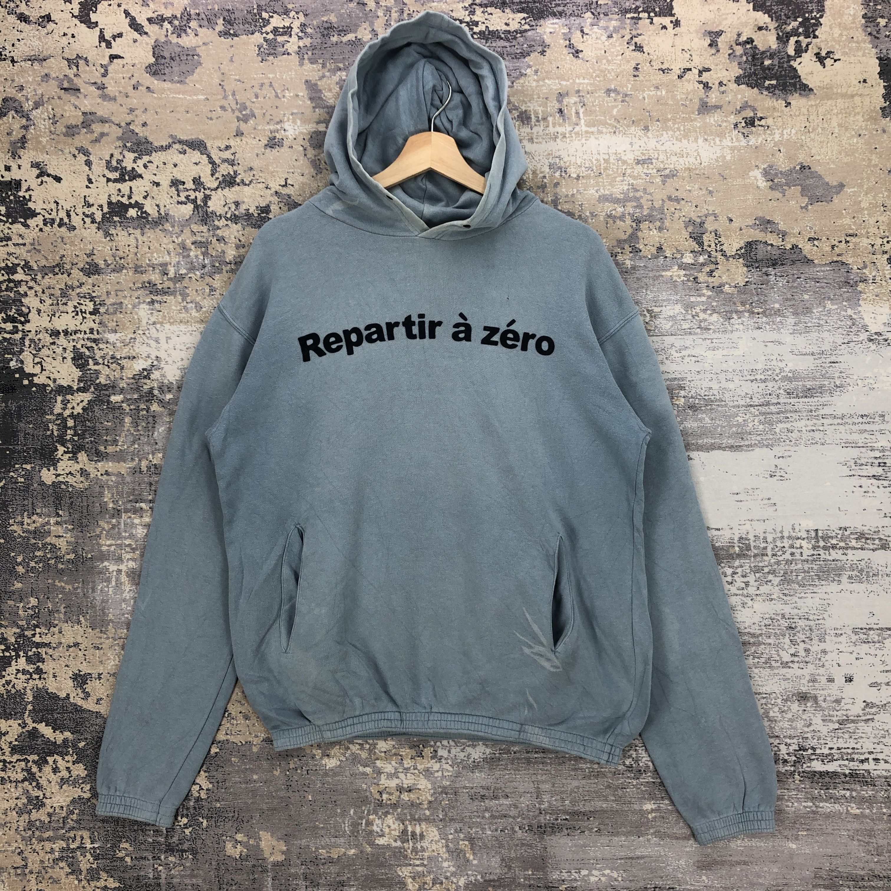 Japanese Brand × Vintage Vintage 90s Repartir a Zero Sweater Hoodie Sweatshirt Size US L / EU 52-54 / 3 - 2 Thumbnail