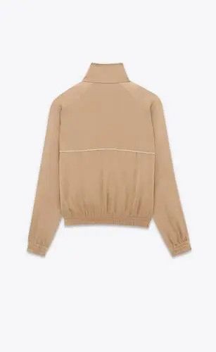 Saint Laurent Paris o1bcso1str1124 Teddy Jacket in Satin Crepe in Beige Size US M / EU 48-50 / 2 - 2 Thumbnail