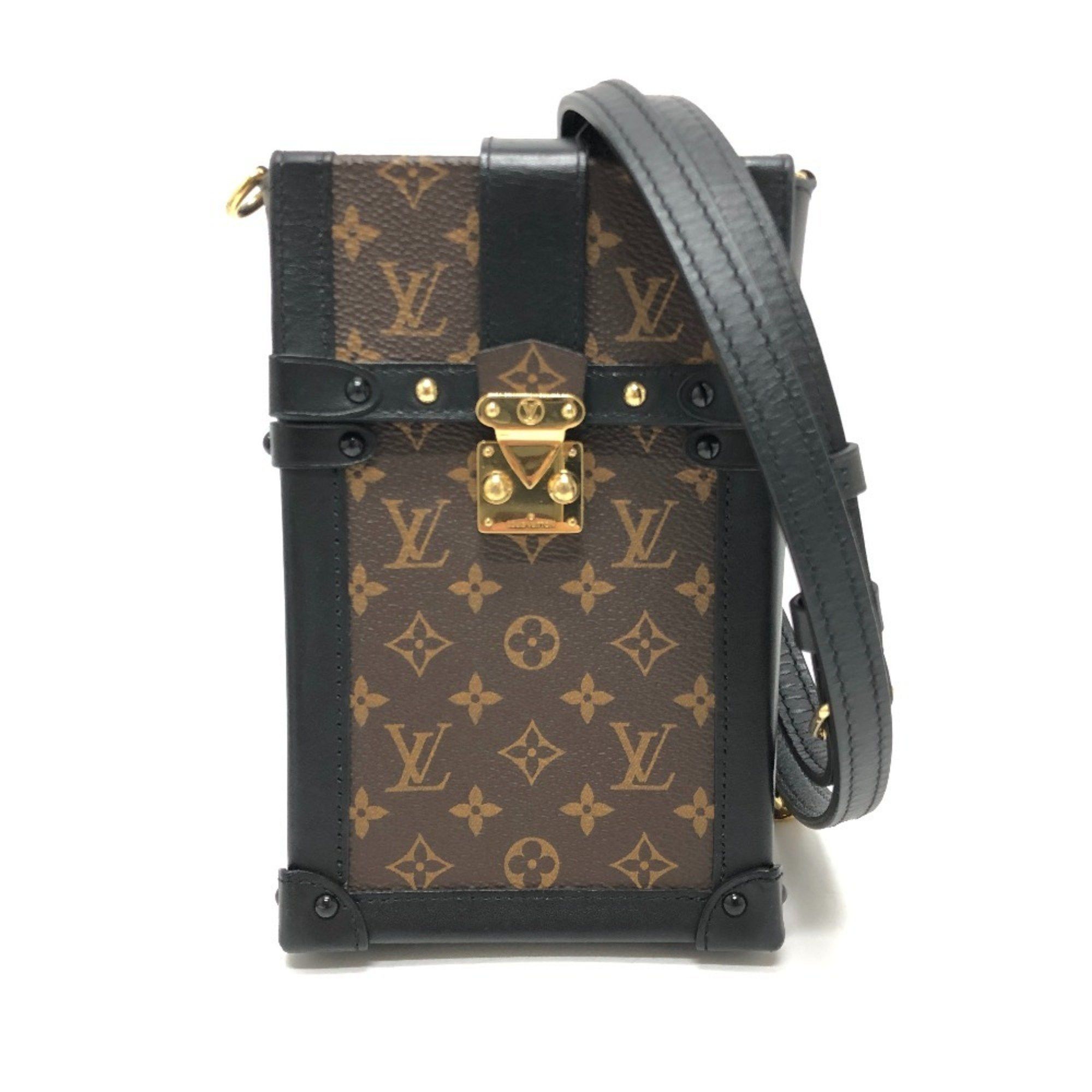 Louis Vuitton M63913 Monogram Pochette Trunk Vertical Bag Shoulder Crossbody Canvas Men's Women's Brown
