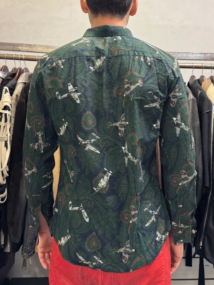 Designer × Givenchy × Vintage 2010s Givenchy Green Aviator Flowers Shirt Size US L / EU 52-54 / 3 - 3 Thumbnail
