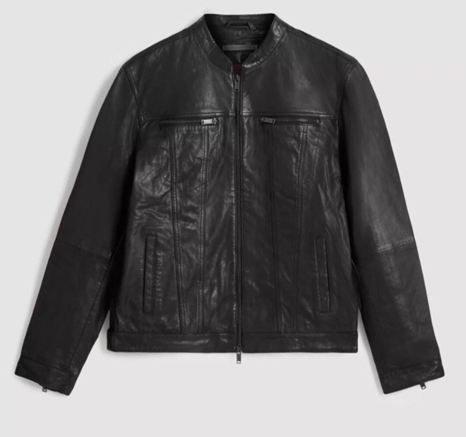 John Varvatos John Varvatos Brando Band Collar 100% Leather Jacket Black L Size US L / EU 52-54 / 3 - 5 Thumbnail