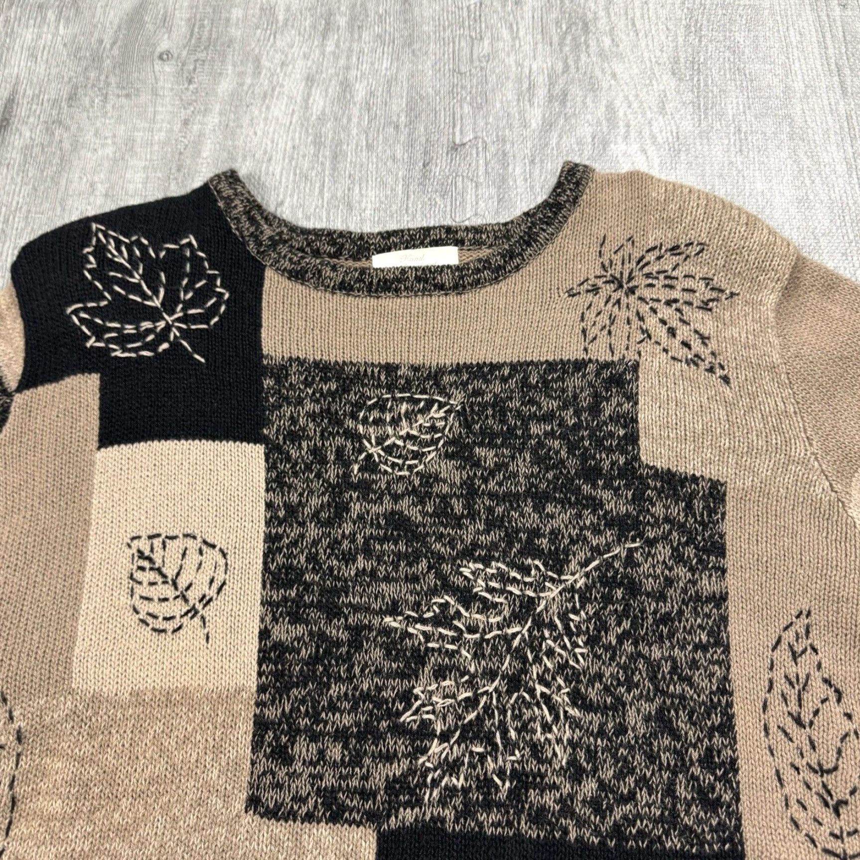 Vintage VINTAGE Christopher & Banks Knit Sweater Women’s Size M Fall Leaf Star Embroidered 90s Casual Size M / US 6-8 / IT 42-44 - 2 Thumbnail