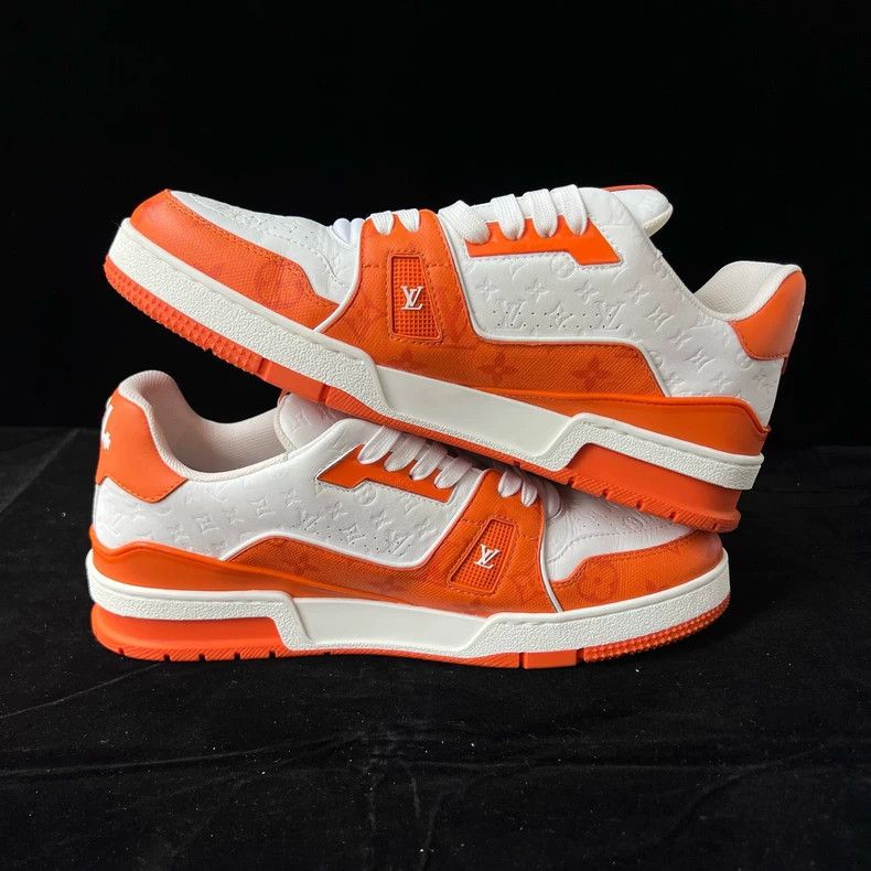 Louis Vuitton Louis Vuitton Trainer white and orange board shoes Size US 10 / EU 43 - 6 Thumbnail