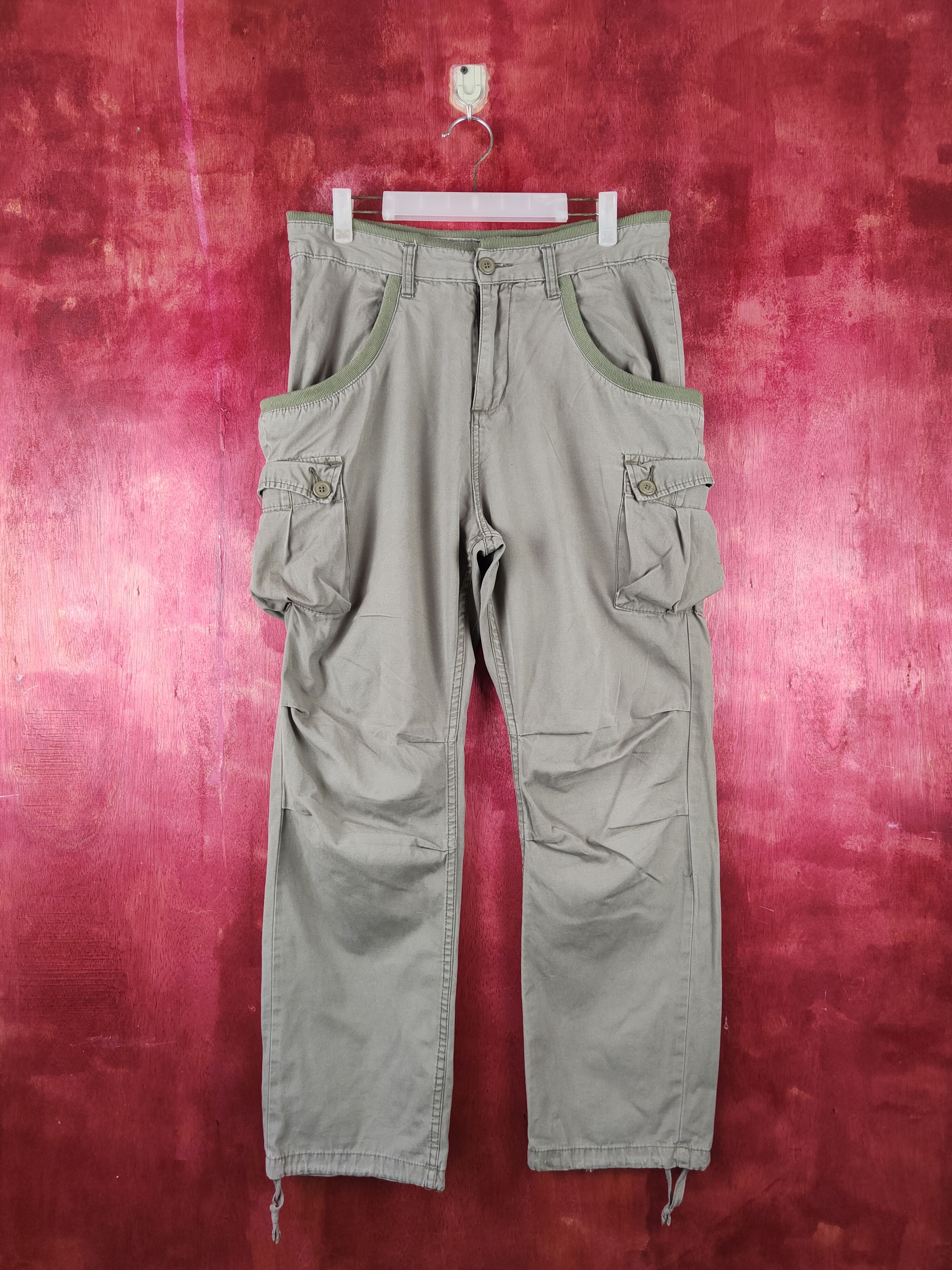 image of Vintage Jungle Storm Olive Multipocket Cargo Pants Ns005, Men's (Size 32)