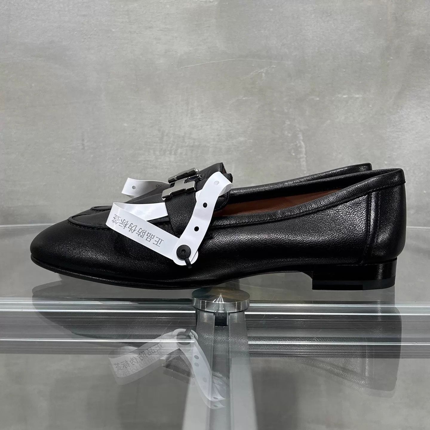 Hermes Hermes Black Classic Loafer Silver Buckle 38.5 EU New In Box Size US 8 / IT 38 - 3 Thumbnail