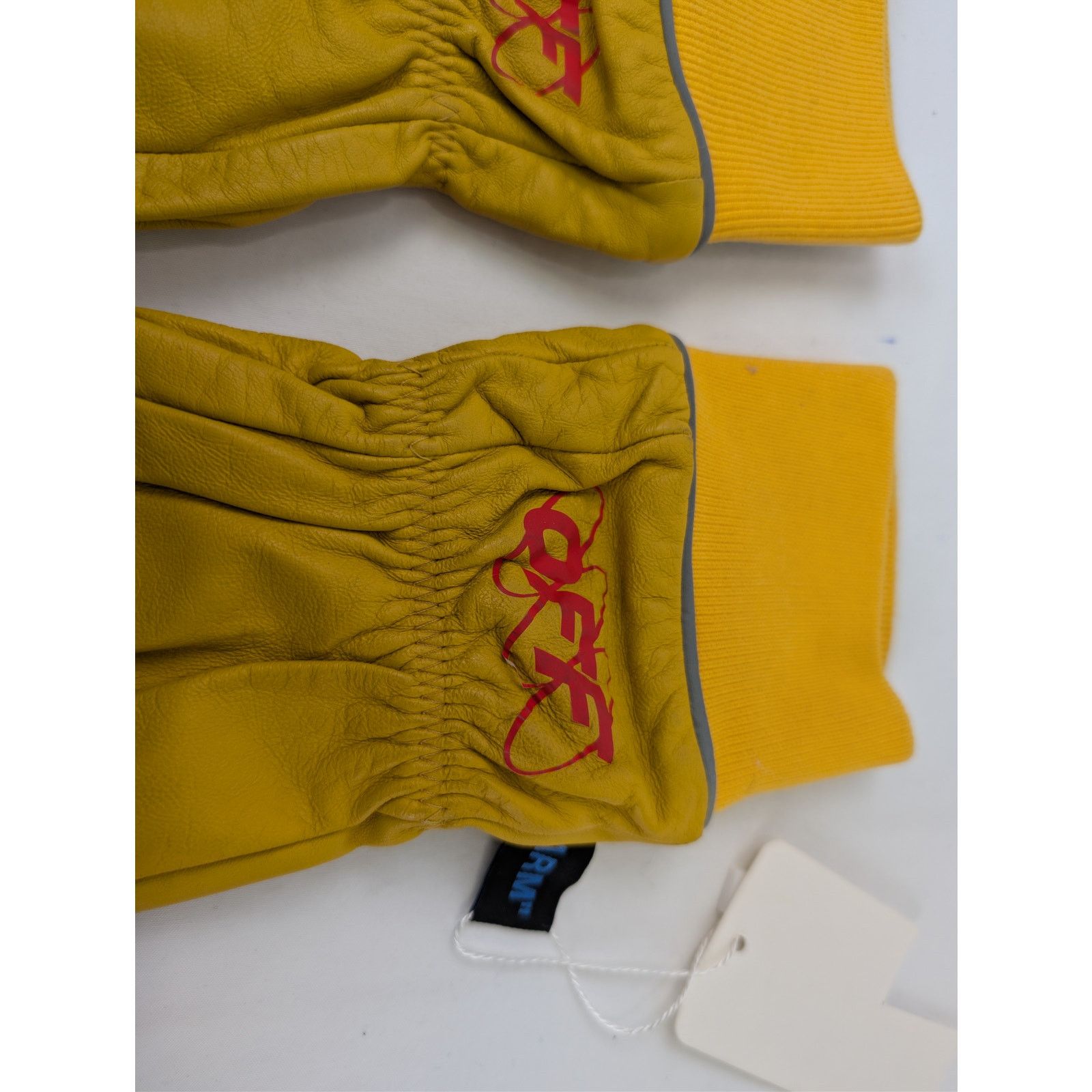Off-White o1rshd1 Size: 10 / Distressed Logo Rib Cuff Gloves in Yellow Size ONE SIZE - 3 Thumbnail