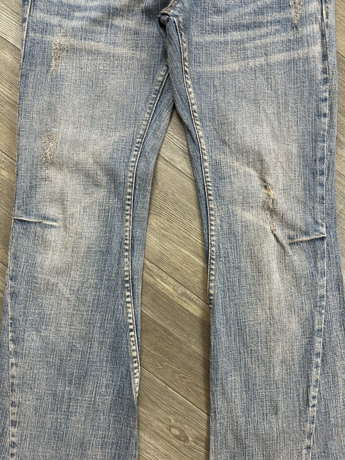 Japanese Brand 2000s Zazie Mudmax Distressed Bootcut Flared Jeans Lgb Style Size US 27 - 6 Thumbnail