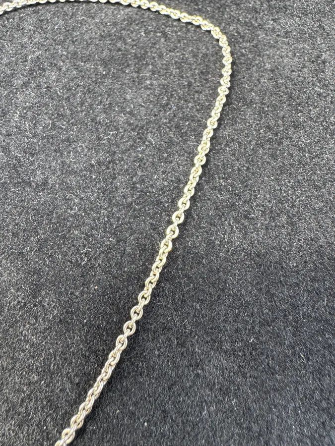 Hermes × Vintage Hermès Silver 925 Broken Heart Pendant Signature Necklace Size ONE SIZE - 10 Thumbnail