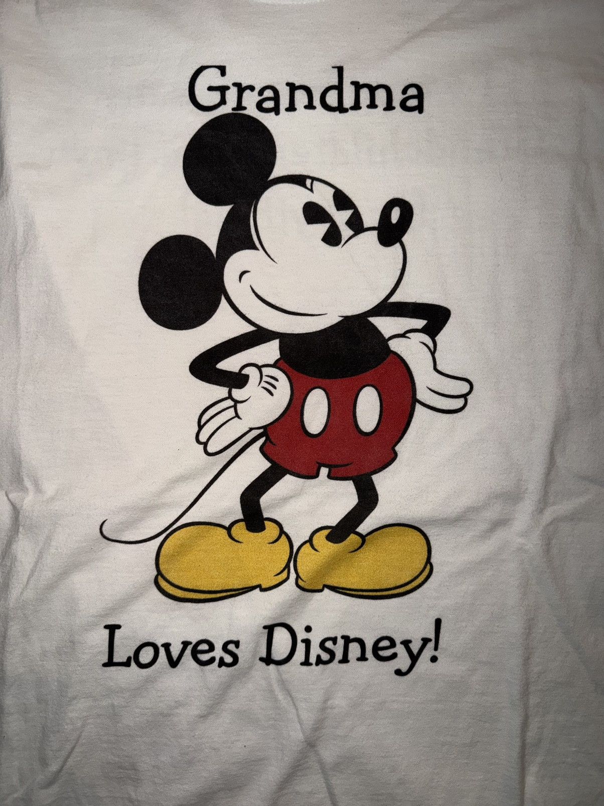 Disney RARE VINTAGE Mickey Mouse ‘Grandma Loves Disney’ Funny Tee Size US XL / EU 56 / 4 - 2 Thumbnail