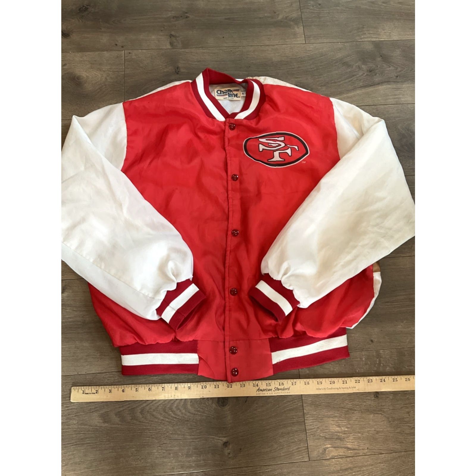 Chalk Line VINTAGE Chalk Line San Francisco 49ers Satin Bomber Jacket USA Men’s XL Mens Jacket Adult XL Gold Satin Bomber USA 49ers Football Theme Size US XL / EU 56 / 4 - 3 Thumbnail