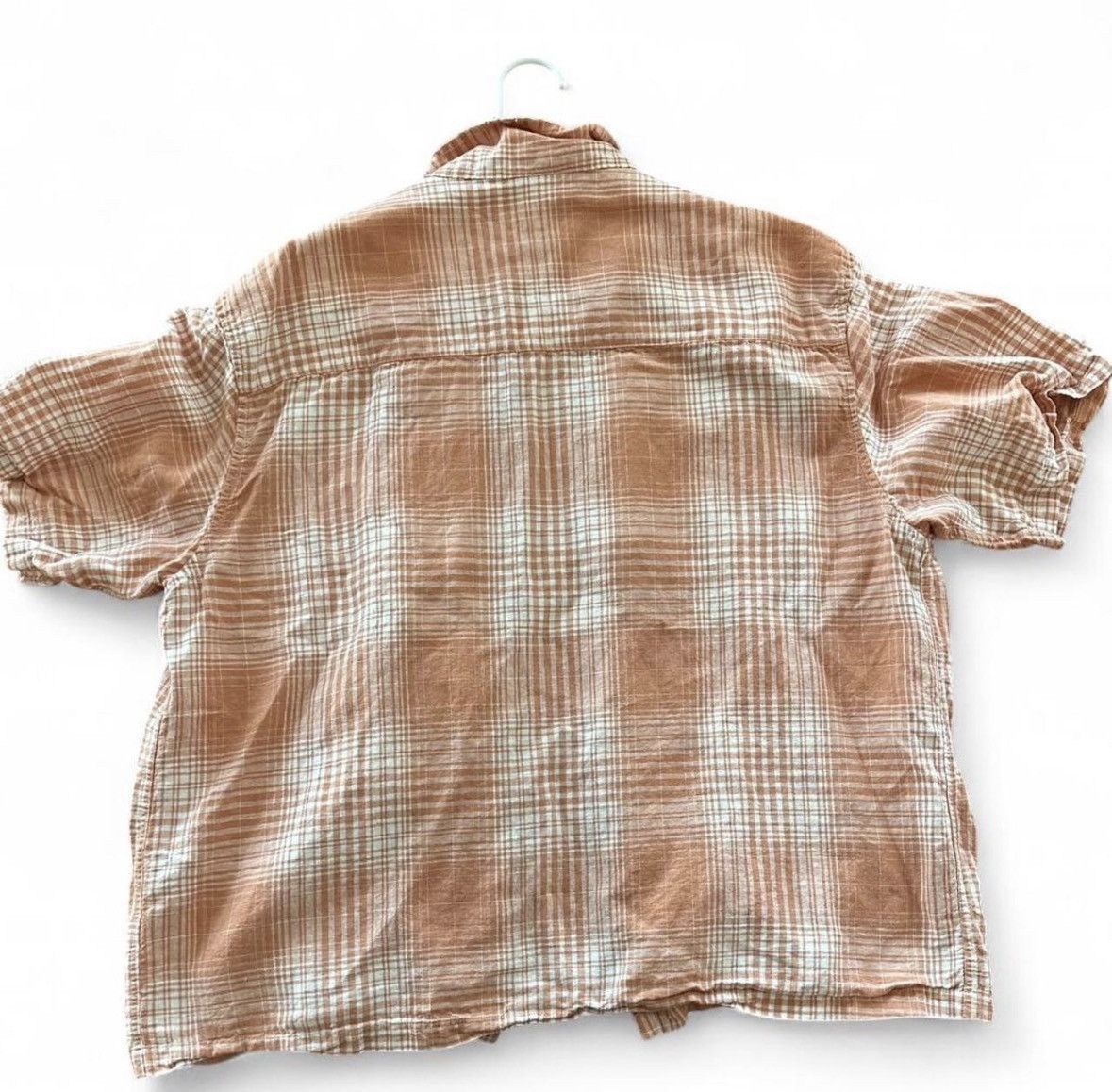 Asos asos Orange and white plaid button-up shirt Size US M / EU 48-50 / 2 - 2 Thumbnail