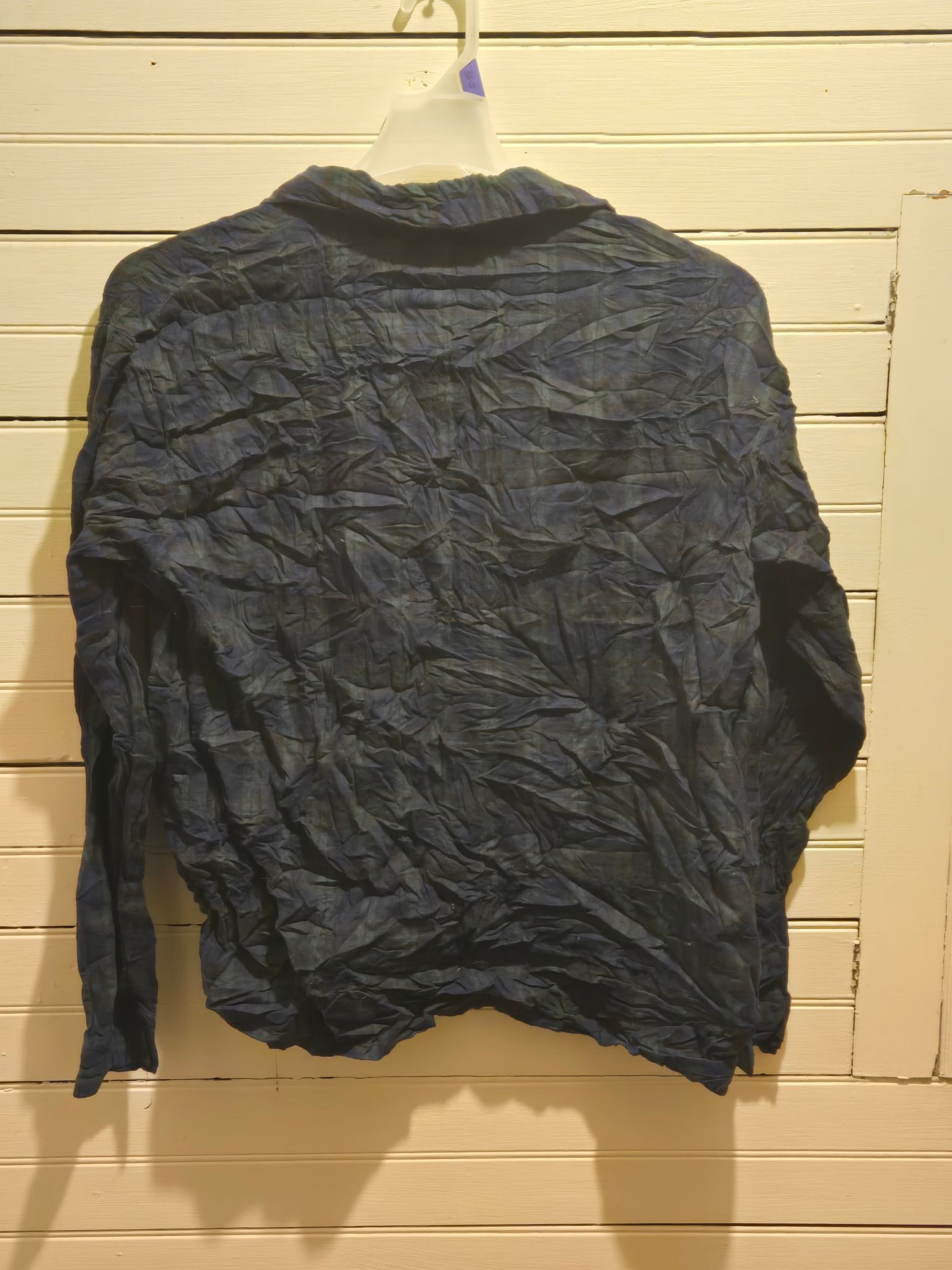 Croft & Barrow Croft & Barrow Button Up Shirt Womens L Blue Crinkle 100% Size L / US 10 / IT 46 - 3 Thumbnail