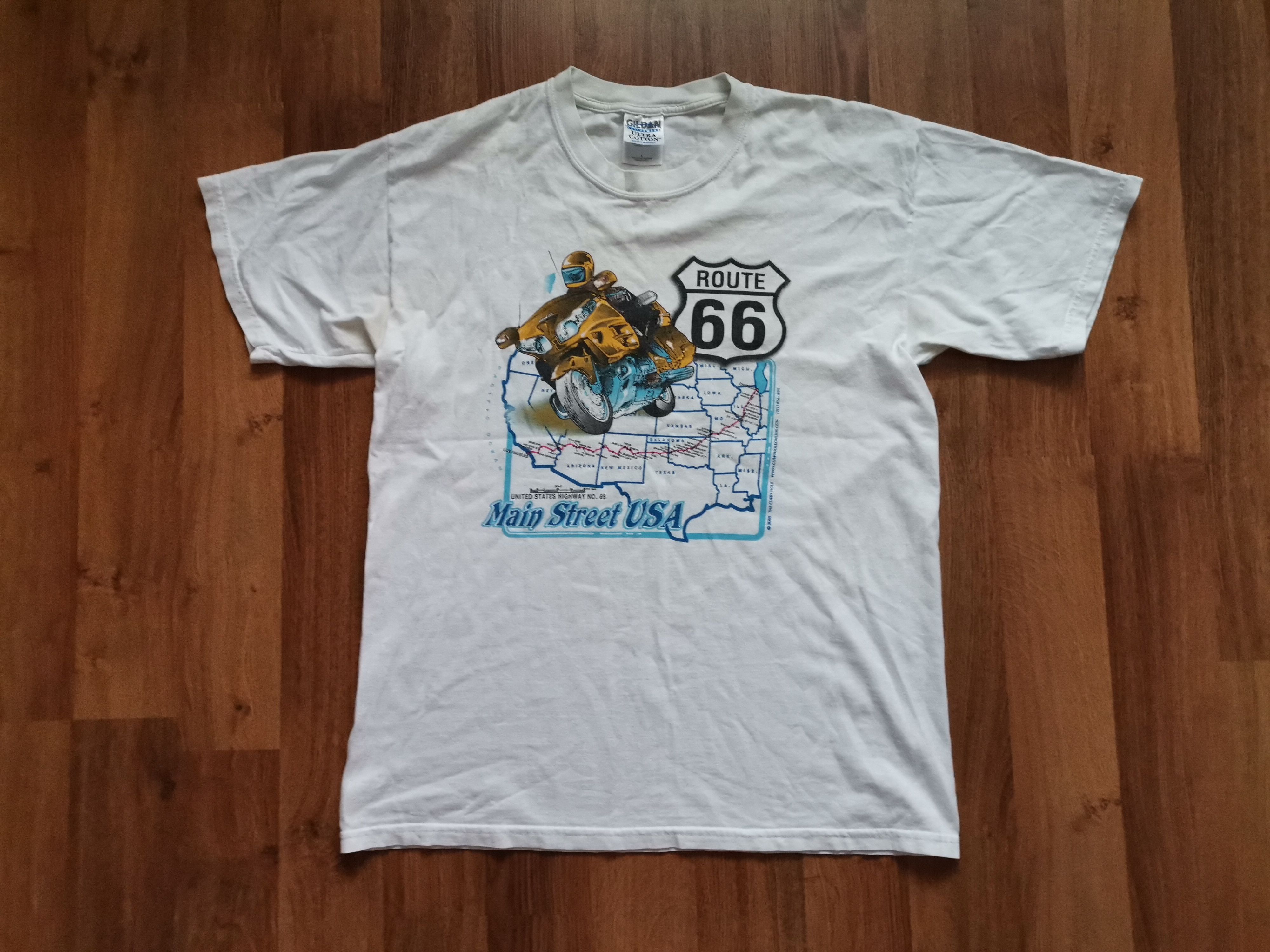 Gildan × Vintage Vintage Gildan Route 66 Tee Size US L / EU 52-54 / 3 - 1 Thumbnail