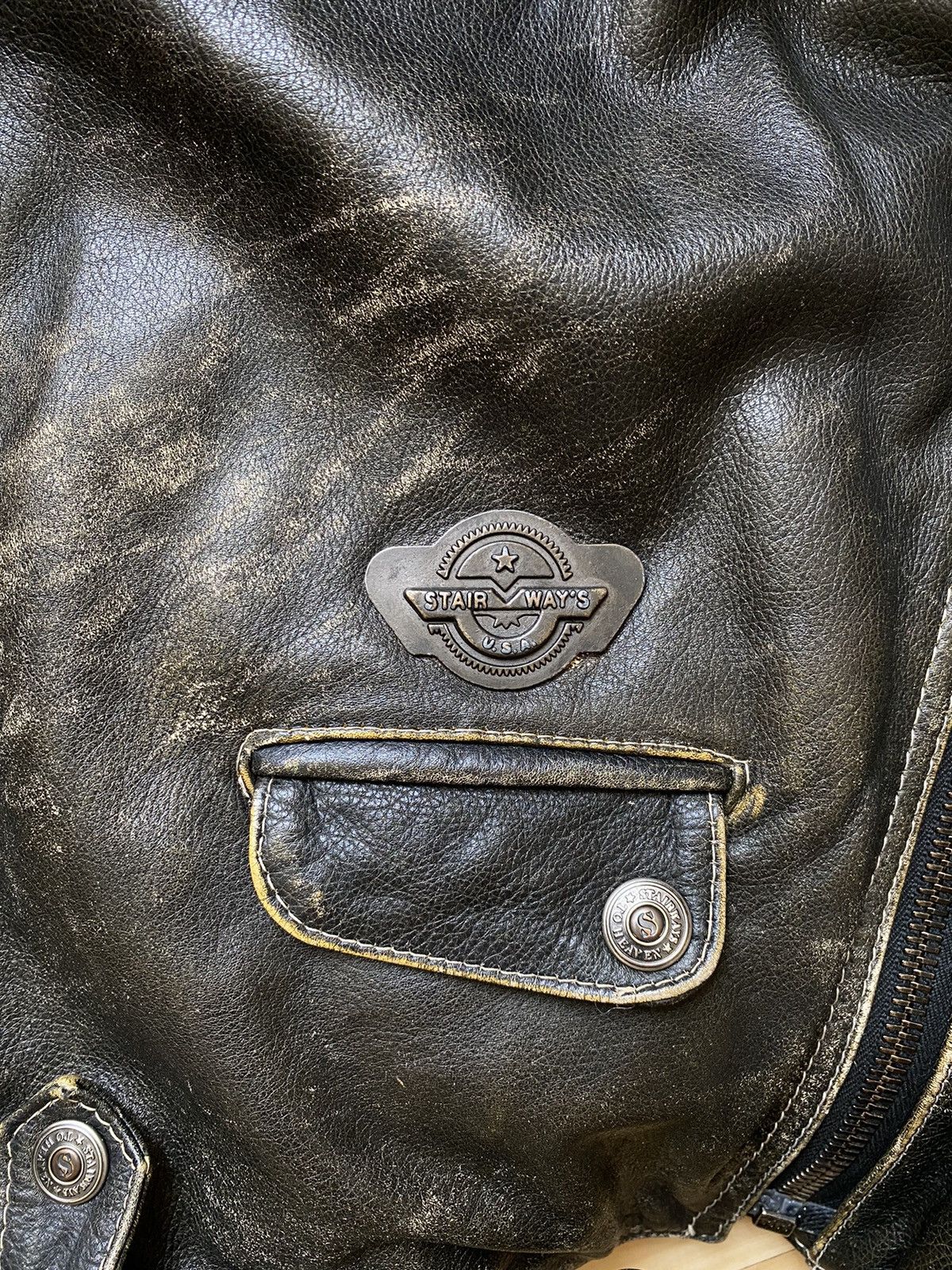 Designer Leather Jacket Stairways Riri Zipper Size US M / EU 48-50 / 2 - 6 Thumbnail