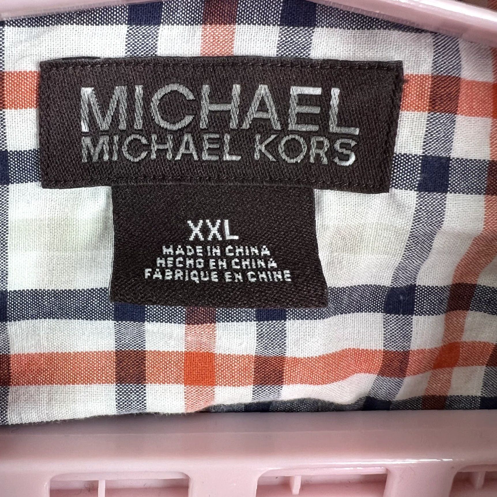 Michael Kors Michael Kors Plaid Print Button Up Shirt Men 2XL Orange Long Sleeve Casual Workwear Shirt Size US XXL / EU 58 / 5 - 4 Thumbnail