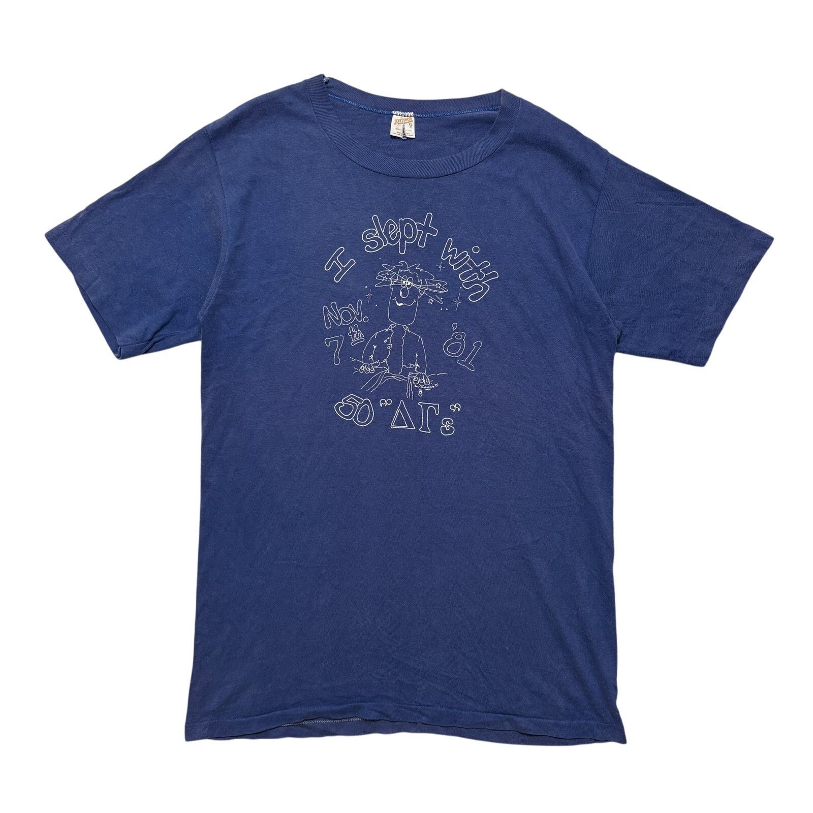 Hanes VTG 70's Frat Delta Gamma Sigma Navy Blue Graphic T-Shirt XL Size US XL / EU 56 / 4 - 1 Thumbnail