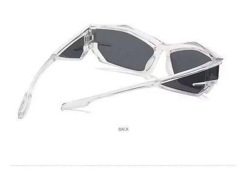 Electric Visual Transparent Frame Irregular Design Sun Glasses Unisex Size ONE SIZE - 4 Thumbnail