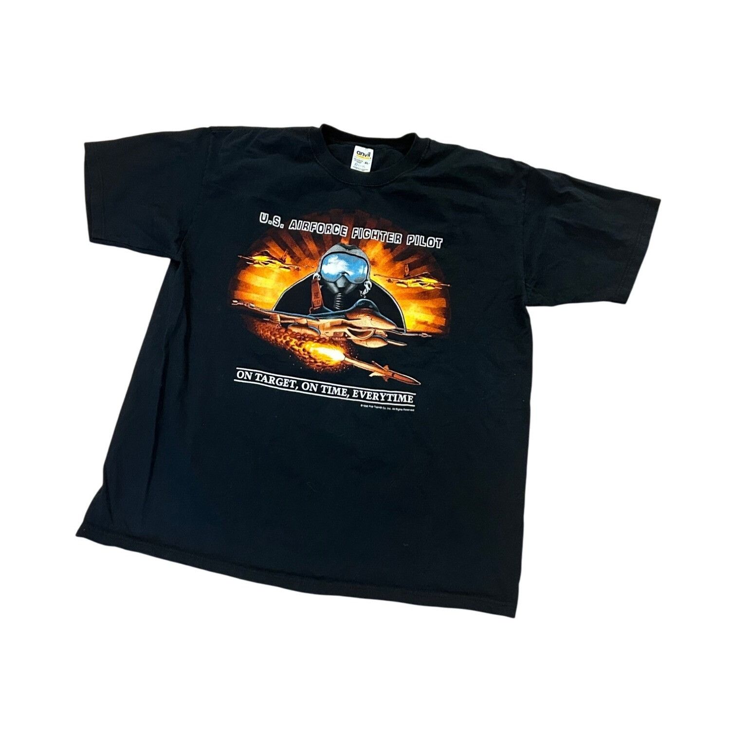 Anvil Vintage 1995 Pop Tops U.S. Air Force Fighter Pilot Graphic T Size US XL / EU 56 / 4 - 4 Thumbnail