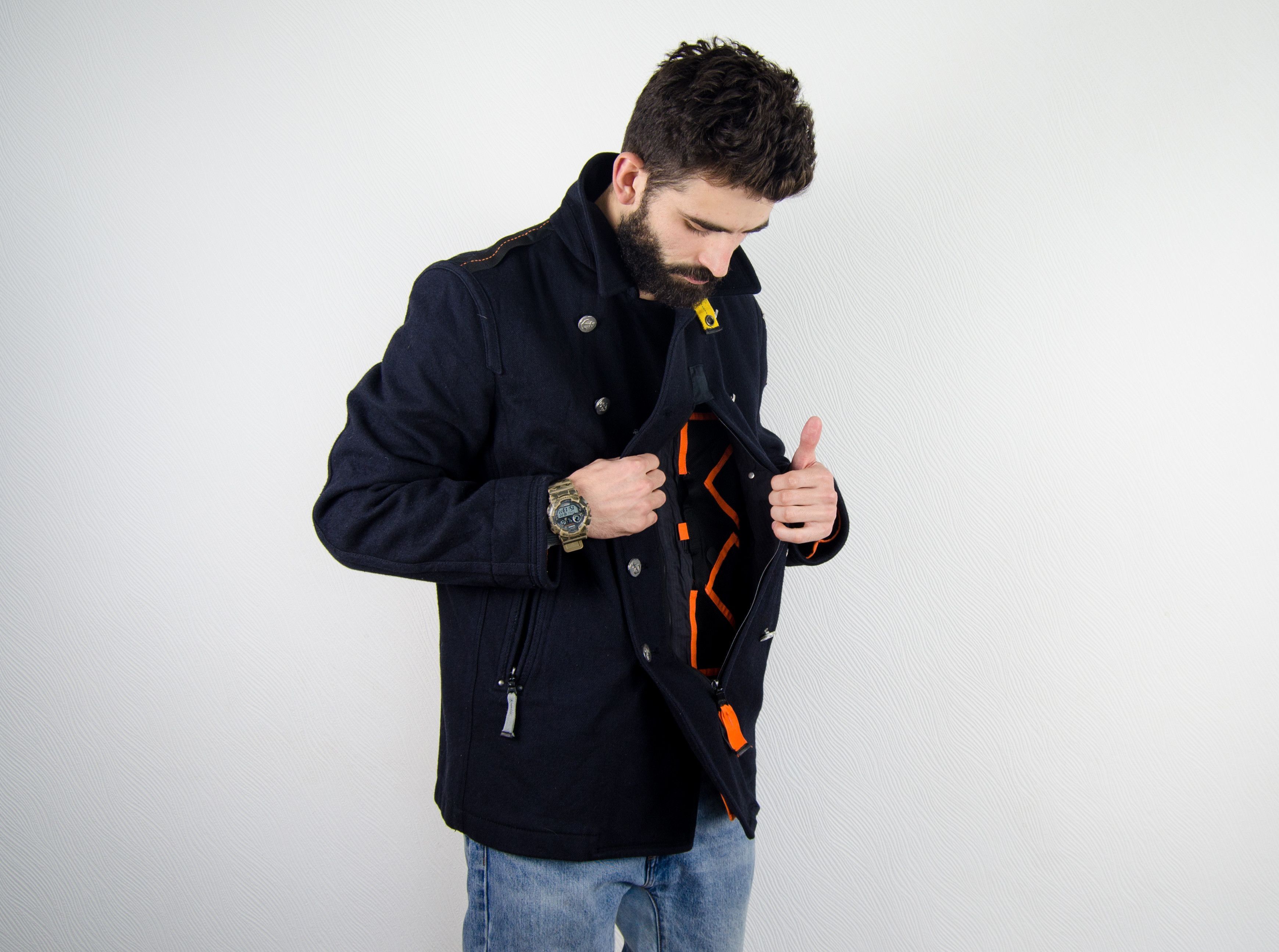 Parajumpers Parajumpers Navy Multipocket Royal Wool Peacoat Jacket Size US L / EU 52-54 / 3 - 1 Thumbnail