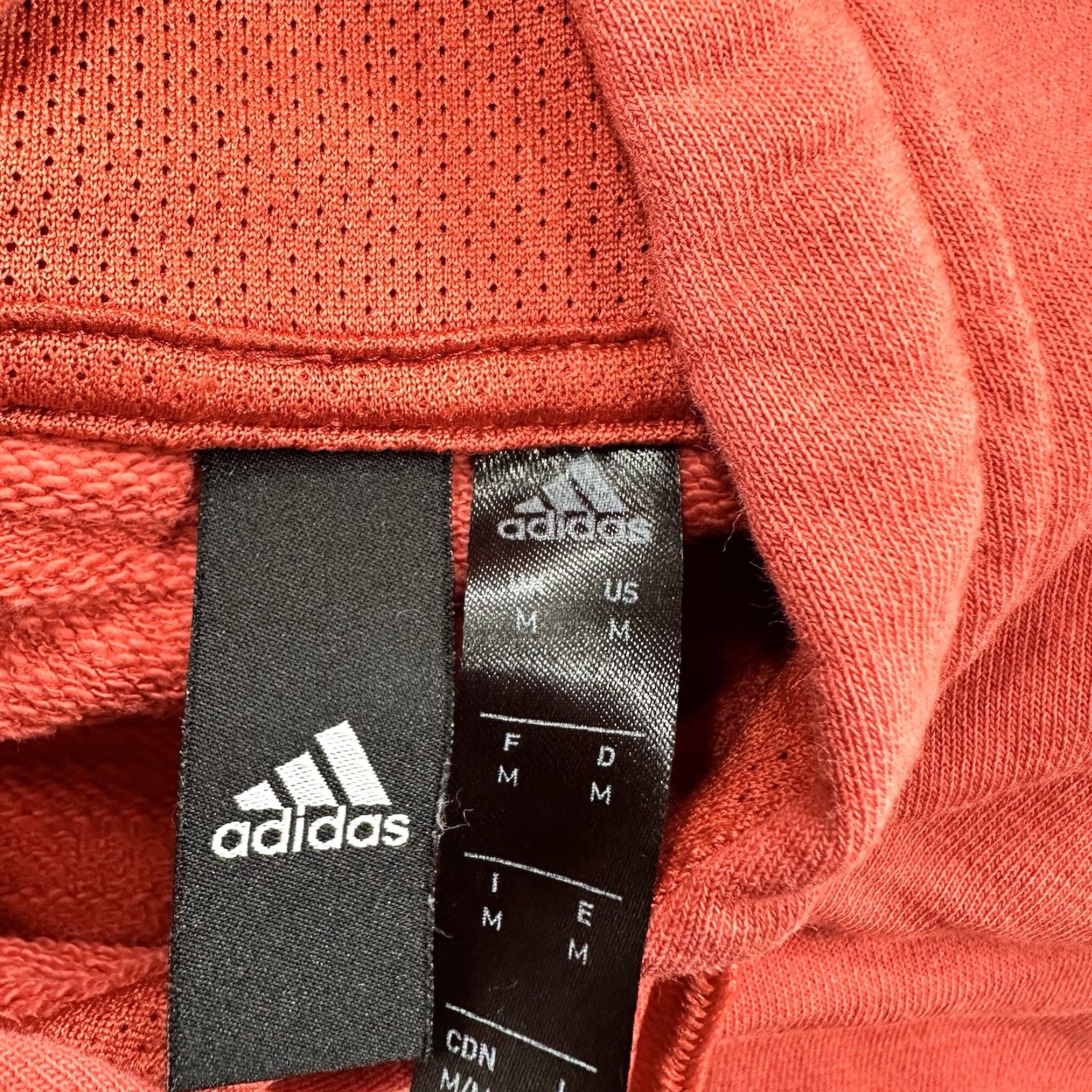 Adidas adidas Hoodie Men M Cotton Gym Workout Outdoor Training Performance Regular Red Logo Pockets Hooded All Seasons Size US M / EU 48-50 / 2 - 4 Thumbnail