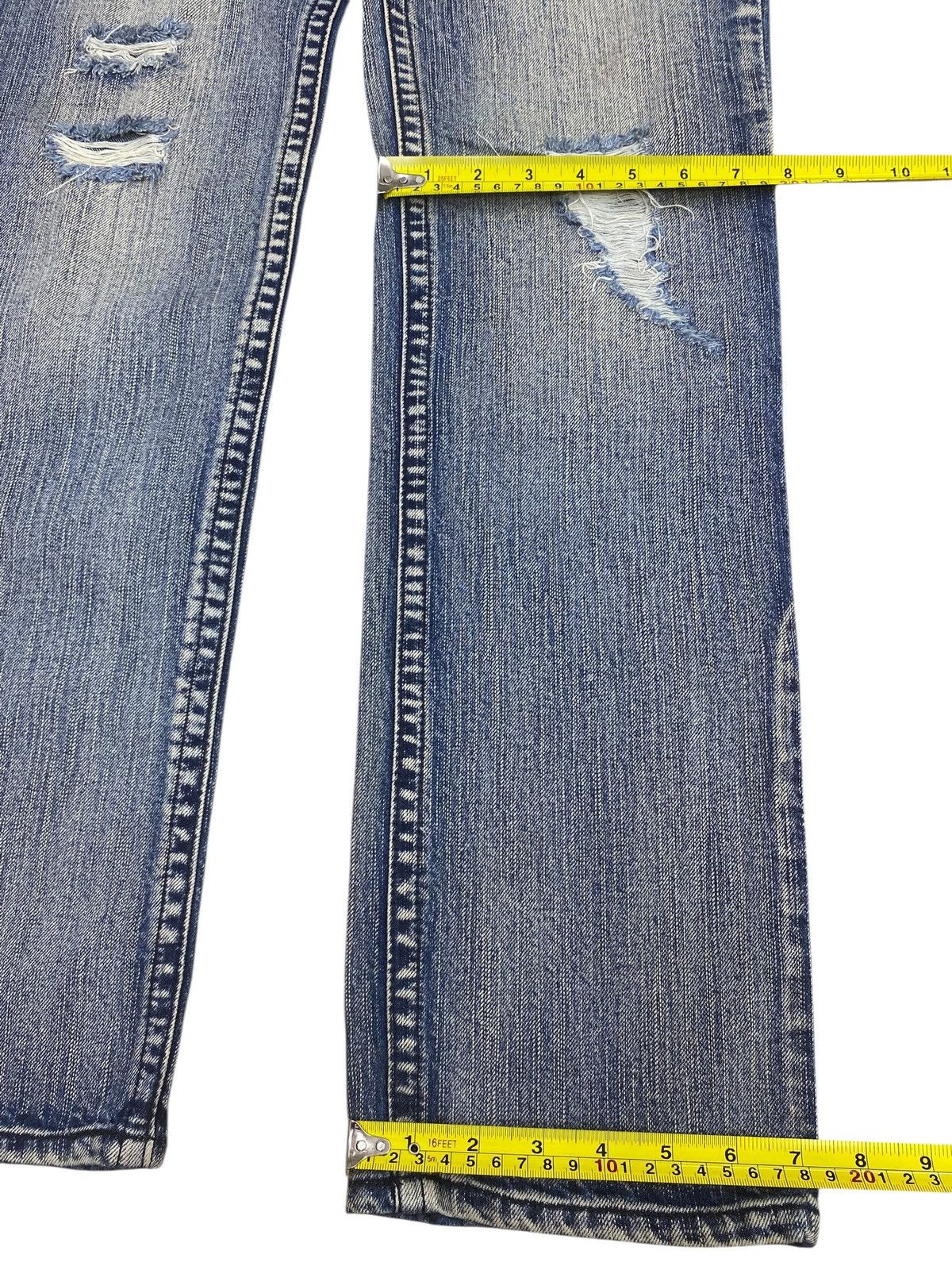 Japanese Brand Japanese Brand Acid Blue Wash Style Distressed Jeans Size US 32 / EU 48 - 8 Thumbnail