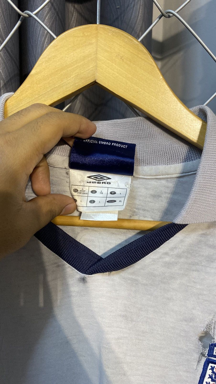 Umbro × Vintage DISTRESS VINTAGE UMBRO ENGLAND MICHAEL OWEN POLO Size US L / EU 52-54 / 3 - 15 Thumbnail