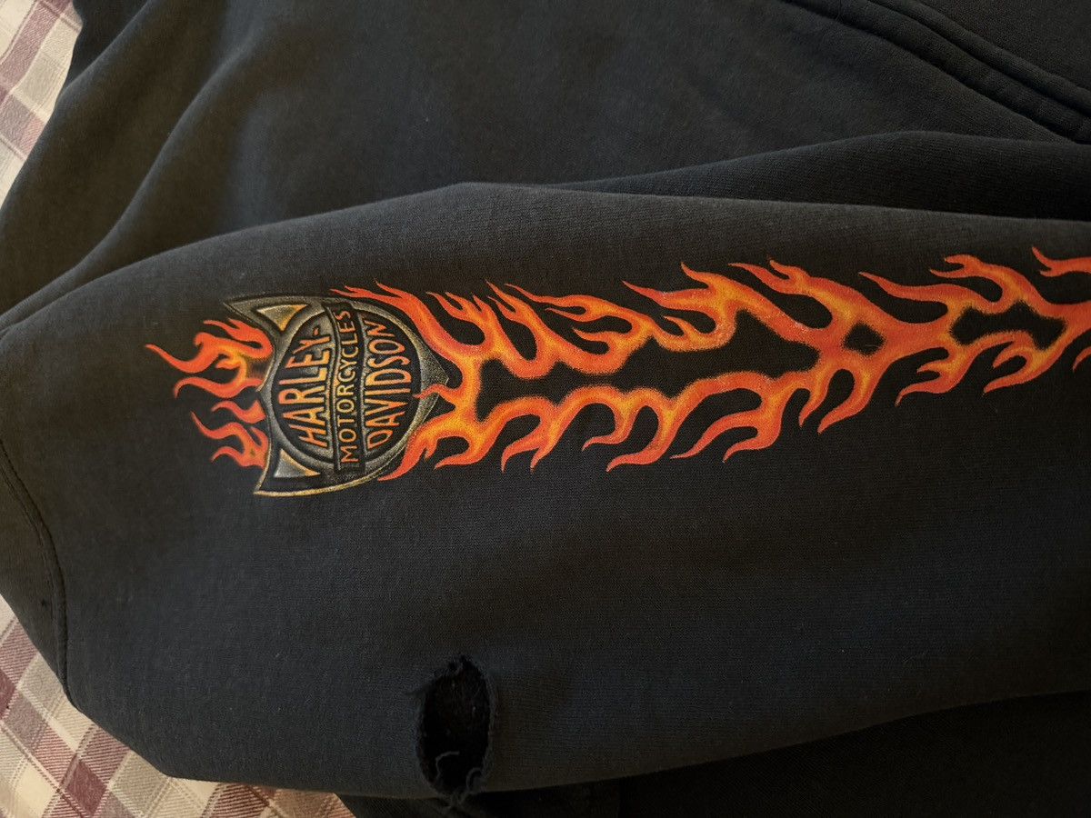 Harley Davidson Vintage 2005 Harley Davidson Flame Zip up Size US XL / EU 56 / 4 - 7 Thumbnail