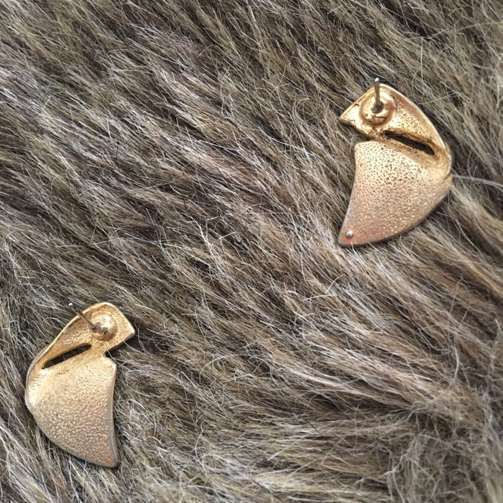 Vintage Vintage 80s black and cream enamel earrings Size ONE SIZE - 3 Thumbnail