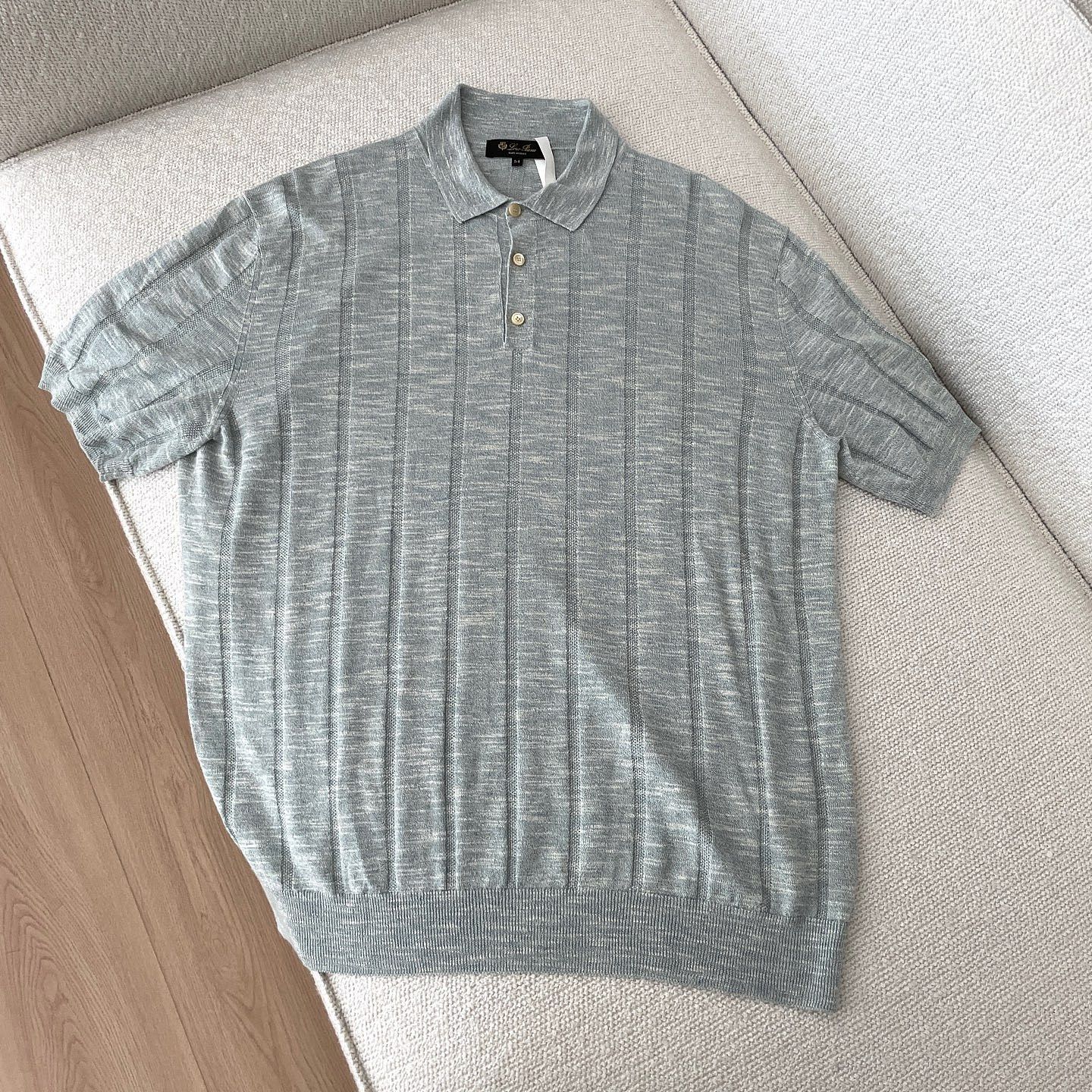 Loro Piana Loro Piana Ribbed Knit Linen Silk Polo Shirt Size 54 Size US L / EU 52-54 / 3 - 1 Thumbnail