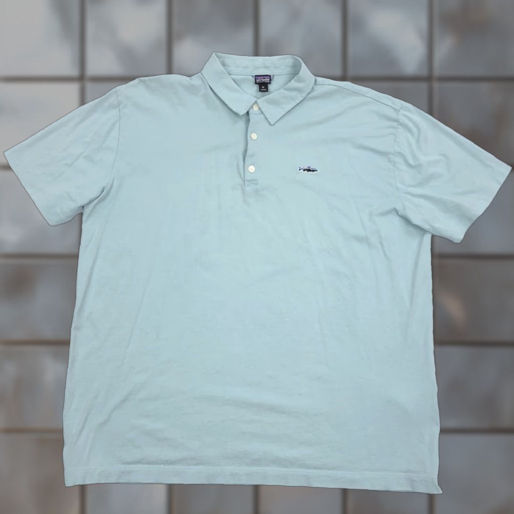 Patagonia Patagonia Polo Shirt Men's XL Organic Cotton Blue-Green Embroidered Fish Logo Golf Casual Everyday Size US XL / EU 56 / 4 - 1 Thumbnail