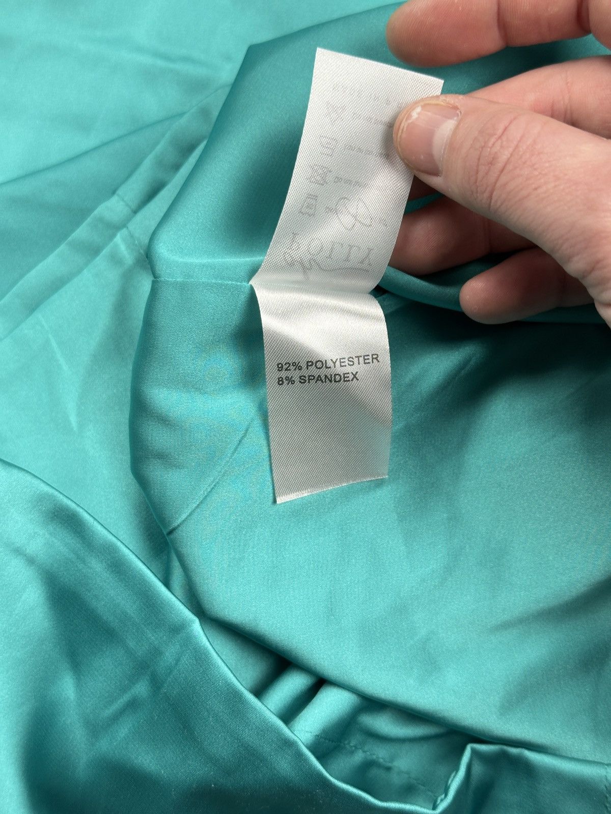 Other Oh Polly Turquoise Satin Bodycon Mini Dress With Bustier Top Size L / US 10 / IT 46 - 14 Thumbnail