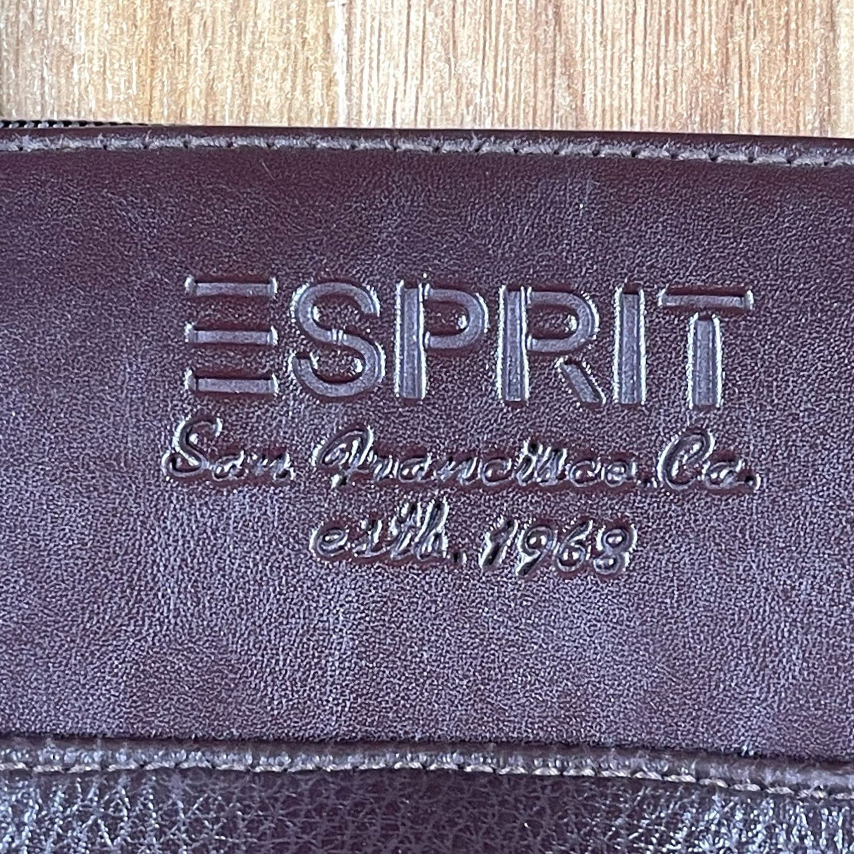 Esprit VINTAGE Esprit Brown Leather Round Zip Shoulder Bag Tote Purse Womens Size ONE SIZE - 3 Thumbnail