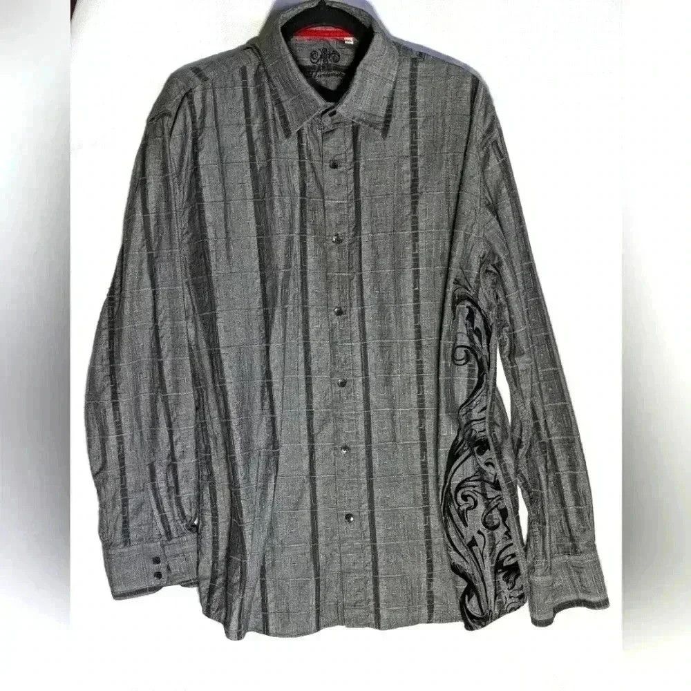 Other 191 Unlimited Graphic striped square Button Down shirt XXL Size US XXL / EU 58 / 5 - 1 Thumbnail