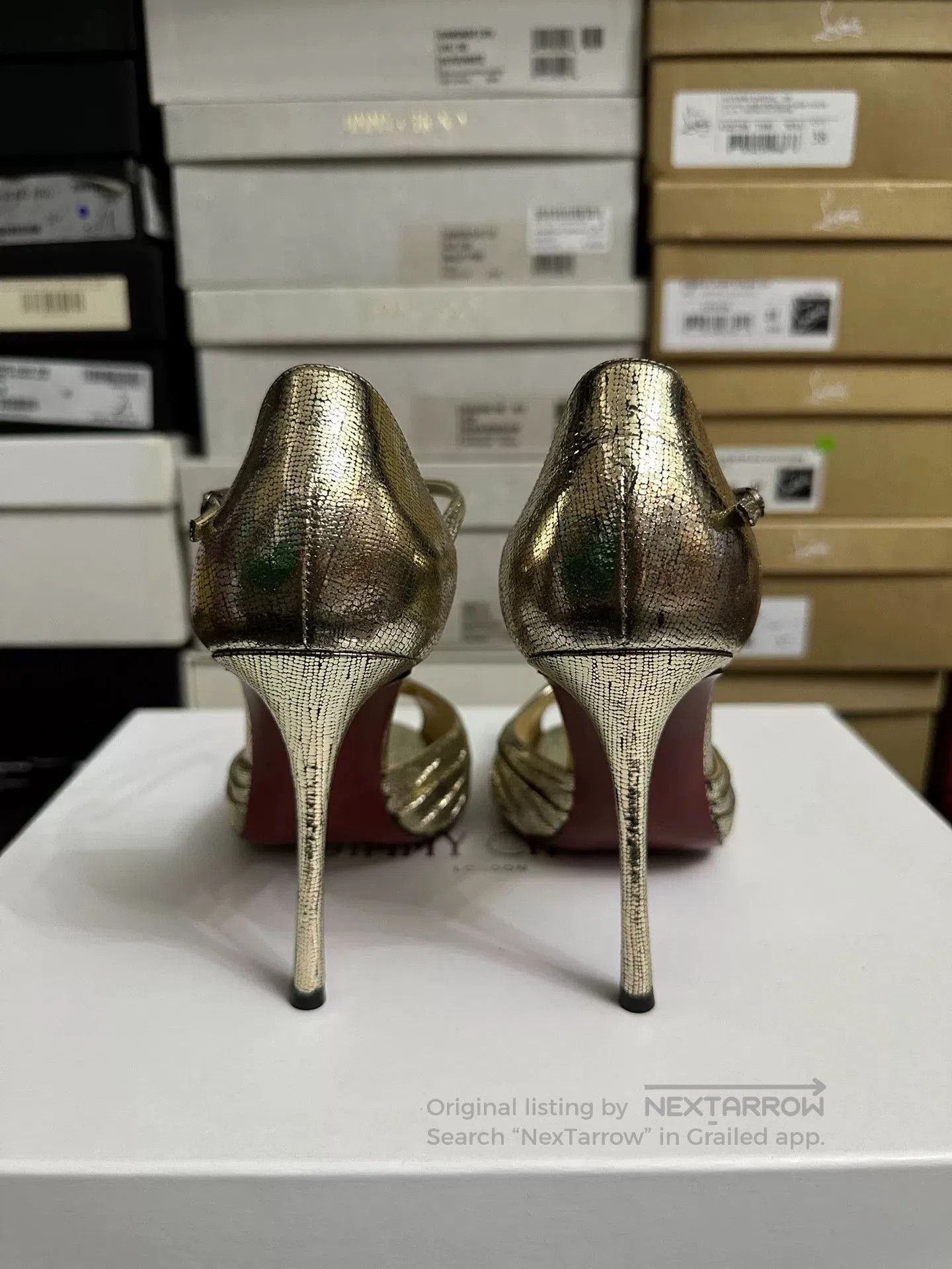 Christian Louboutin Christian Louboutin Gold High Heels. Size US 8 / IT 38 - 4 Thumbnail