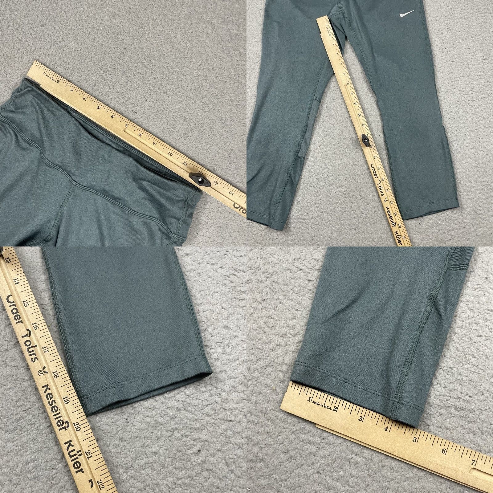 Nike VINTAGE Nike Running Leggings Womens S Green Dri Fit Reflective Athletic Pants S Size 28" / US 6 / IT 42 - 9 Thumbnail