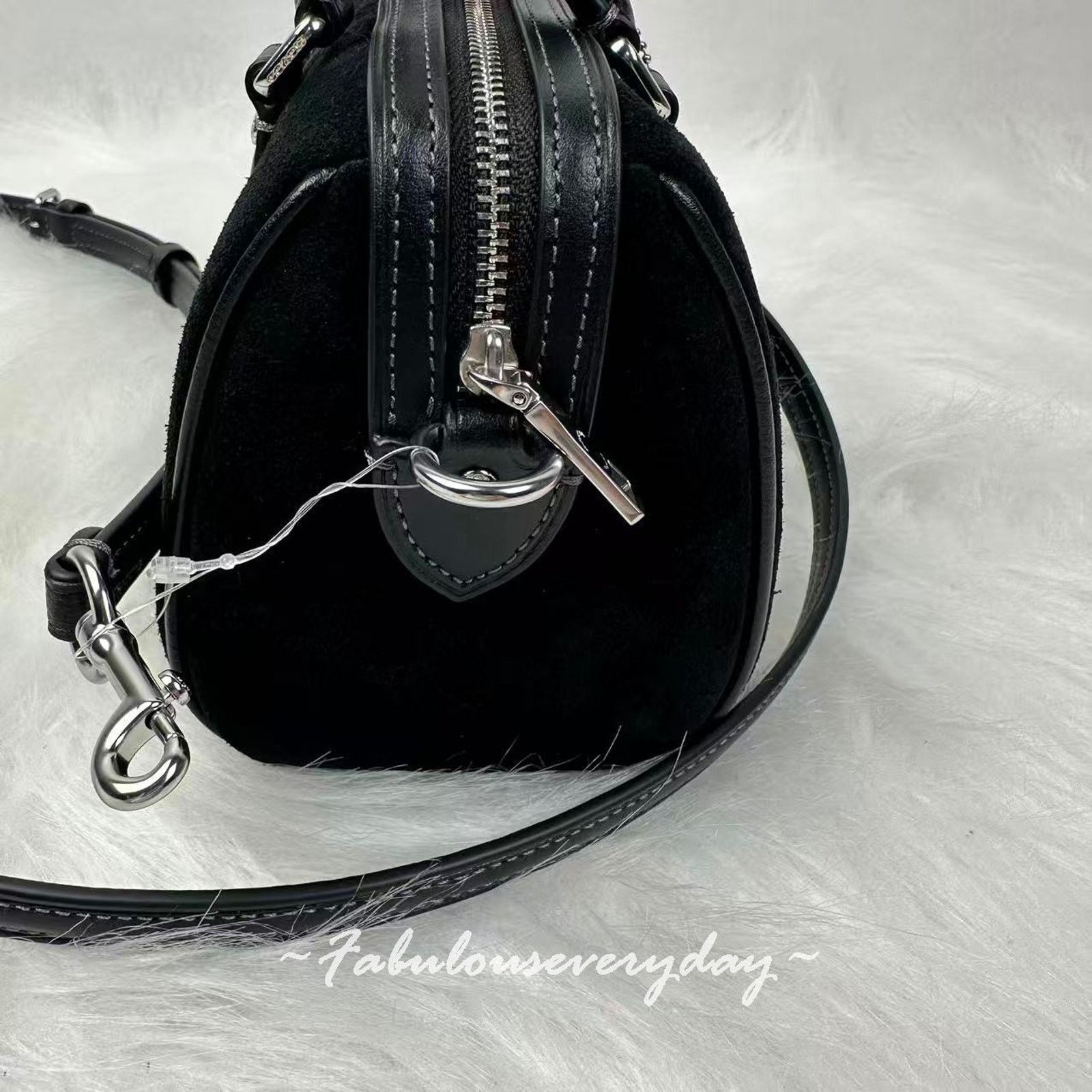 Coach Coach Mini Rowan Crossbody Cherry Charm In Suede/Sv/Black Size ONE SIZE - 4 Thumbnail