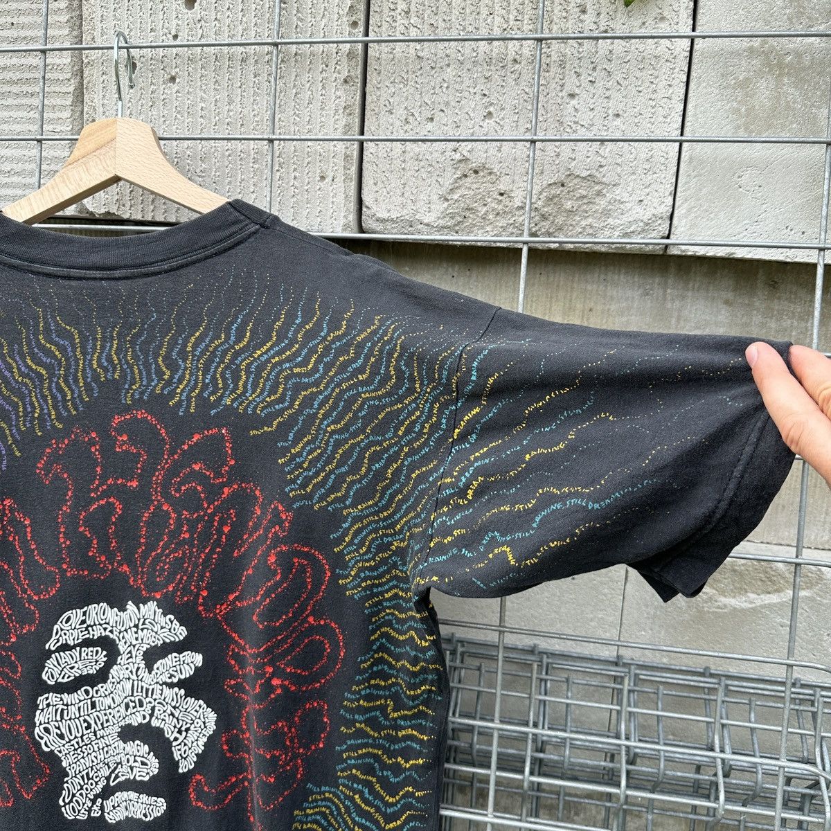 Band Tees Mosquito Head Jimi Hendrix XL Rock AOP T-Shirt Overprint 90s Size US XL / EU 56 / 4 - 15 Thumbnail