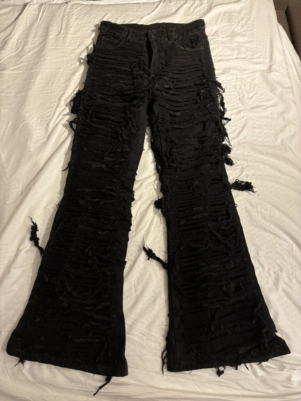 Other Rare black distressed crest flared denim Size US 30 / EU 46 - 3 Thumbnail