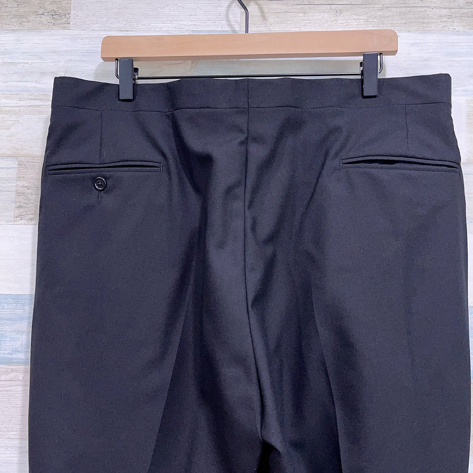Stafford Stafford 100% Wool Notch Collar Tuxedo Suit Black 44L 40x30 Size 44R - 12 Thumbnail