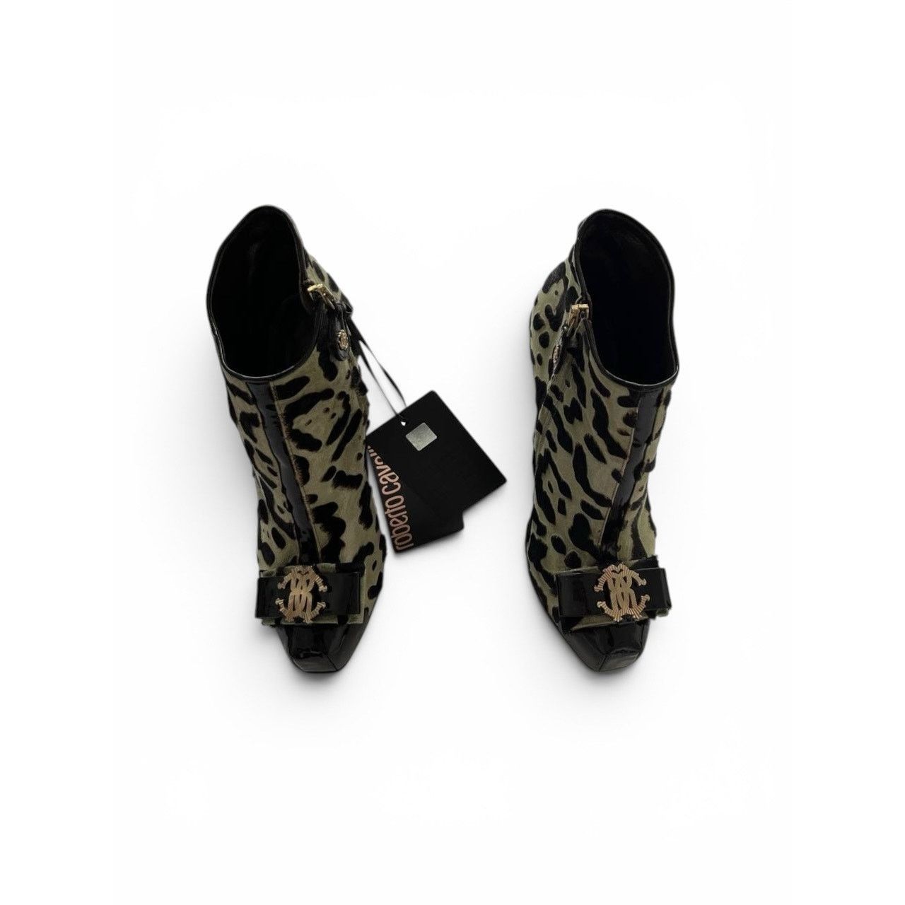 Roberto Cavalli Roberto Cavalli Leopard Pony Hair Platform Ankle Boots Size US 7 / IT 37 - 4 Thumbnail