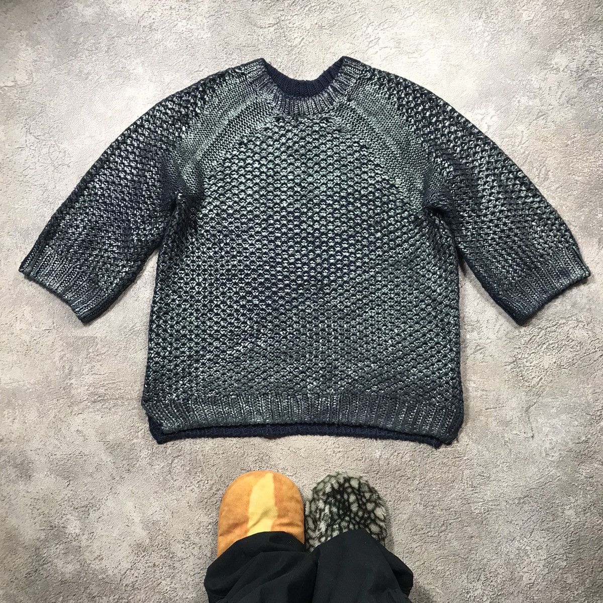 Vintage Vintage 90s Oversized Knit Sweater Abstract Grunge Y2K S Size S / US 4 / IT 40 - 1 Thumbnail
