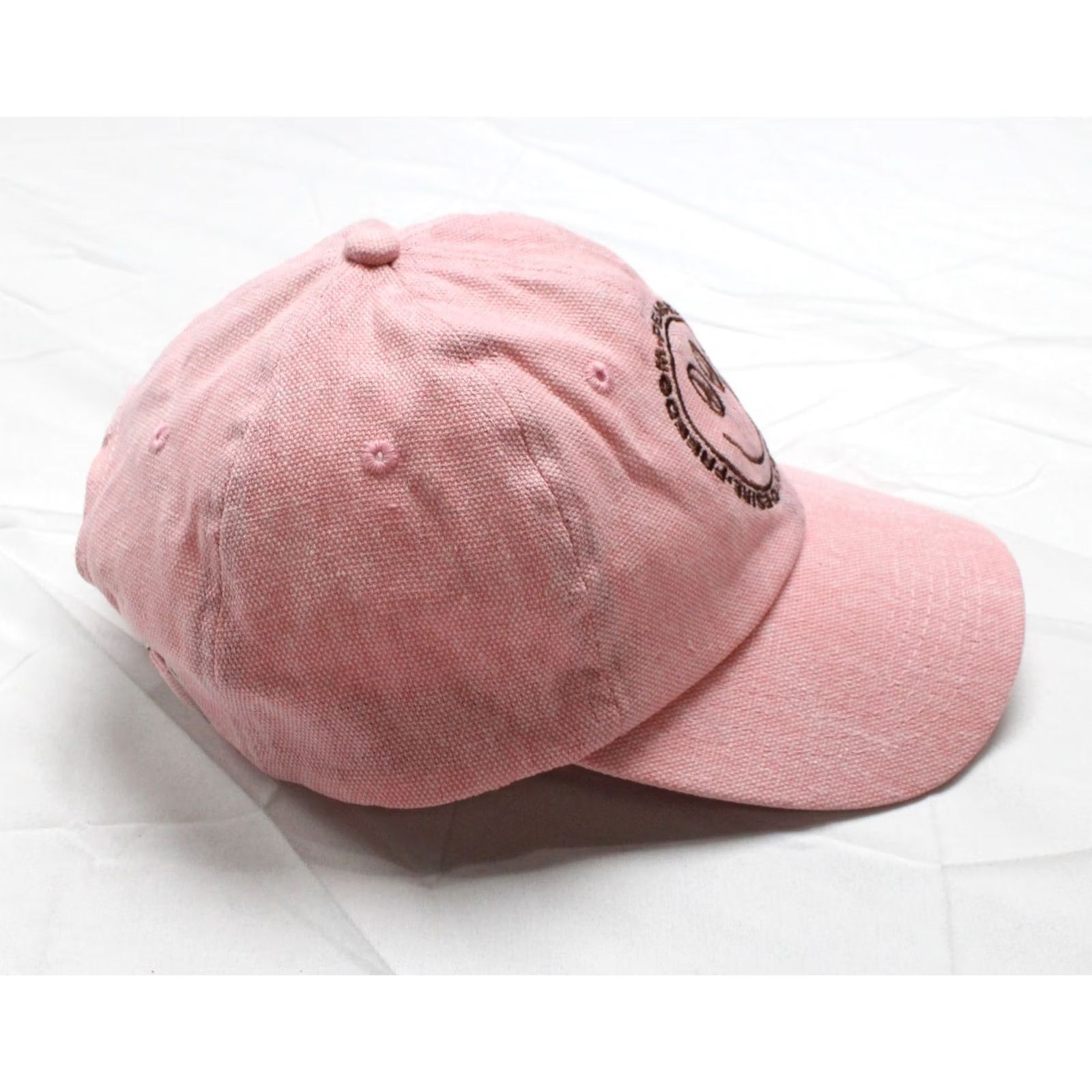 Asos ASOS Design Men's Pink Baseball Cap Peace Embroidery Washed Canvas One Size Size ONE SIZE - 5 Thumbnail