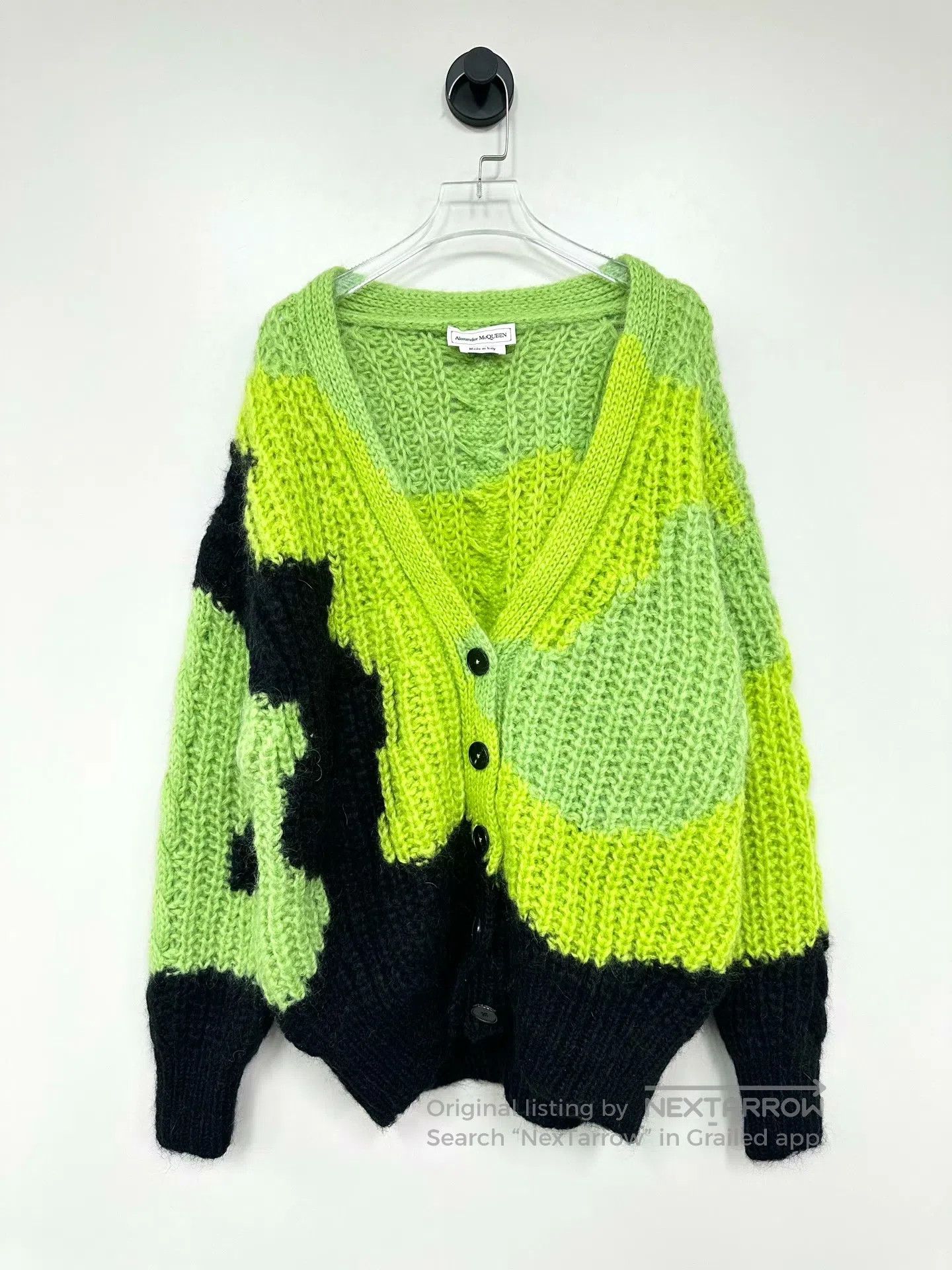 Alexander McQueen ALEXANDER MCQUEEN Green Mohair Knit Wool Cardigan Jacket| Size US S / EU 44-46 / 1 - 1 Thumbnail