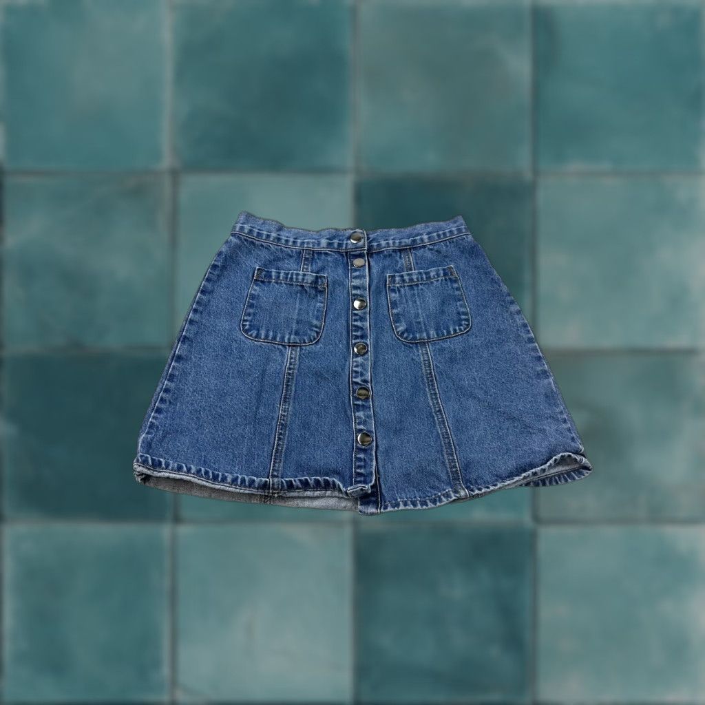 Bdg BDG Skirt Women’s S Blue Denim Mini Button Size 28" / US 6 / IT 42 - 1 Thumbnail